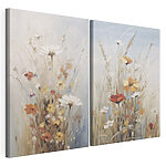 Modulaire canvasprint Schilderij van bloemen in een veld
