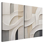 Modulaire canvasprint Vloeiende vormen in zachte, neutrale tinten