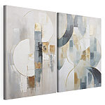 Modulaire canvasprint Twee schilderijen in verschillende kleuren
