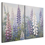 Modulaire canvasprint Levendige bloemen in zachte tinten