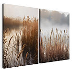 Modulaire canvasprint Meer met hoog gras