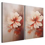 Modulaire canvasprint Schilderij van bloemen op een muur