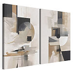 Modulaire canvasprint Schilderij van een paar vierkanten en cirkels