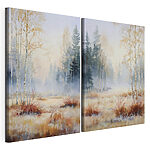Modulaire canvasprint Schilderij van een bos met bomen