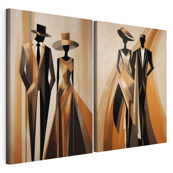 Modulaire canvasprint Een paar mensen in formele kleding