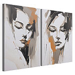 Modulaire canvasprint Levendige tropische bladmotieven te zien