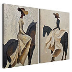 Modulaire canvasprint Vrouw te paard