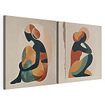 Modulaire canvasprint Twee kunstwerken van een zittende vrouw