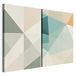 Modulaire canvasprint Abstract geometrisch patroon in zachte tinten