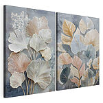 Modulaire canvasprint Weelderig gebladerte in zachte kleuren
