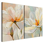 Modulaire canvasprint Verfijnde bloemen in zachte pasteltinten
