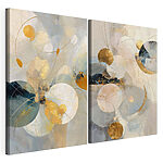 Modulaire canvasprint Dynamische vormen in een zacht kleurenpalet
