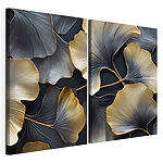 Modulaire canvasprint Elegante bladeren met verfijnde details