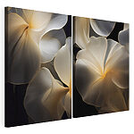 Modulaire canvasprint Fijne bloemblaadjes in zachte tinten