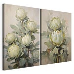 Modulaire canvasprint Schilderij van bloemen op een plant