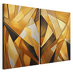 Modulaire canvasprint Dynamisch geometrisch patroon in warme tinten
