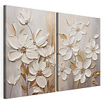 Modulaire canvasprint Elegante bloemen in zachte tinten