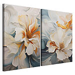 Modulaire canvasprint - Speelse, bloemrijke elegantie in beweging