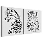 Modulaire canvasprint Kunstzinnige weergave van de majesteit van een luipaard