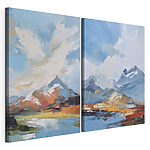 Modulaire canvasprint Schilderij van bergen en water
