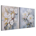 Modulaire canvasprint Schilderij van bloemen op een muur
