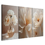 Modulaire canvasprint Vaas met witte bloemen erin