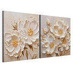 Modulaire canvasprint Schilderij van bloemen op doek