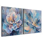 Modulaire canvasprint Bloeiende bloemen in zachte tinten