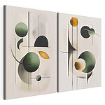 Modulaire canvasprint Twee afbeeldingen van cirkels en lijnen