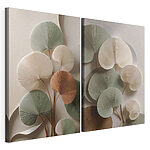 Modulaire canvasprint Elegante papieren blaadjes in zachte kleuren