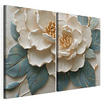Modulaire canvasprint Collage van een bloem