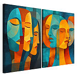 Modulaire canvasprint Collage van gezichten