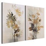Modulaire canvasprint Schilderij van bloemen en bladeren
