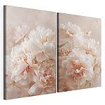 Modulaire canvasprint Zachte bloemen in subtiele pasteltinten