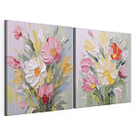 Modulaire canvasprint Schilderij van bloemen op doek