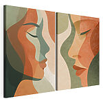 Modulaire canvasprint Zijaanzicht van het gezicht van een vrouw