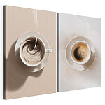 Modulaire canvasprint Koffie die in een kopje ronddraait