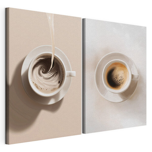 Modulaire canvasprint Koffie die in een kopje ronddraait