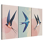 Modulaire canvasprint Vogel die door de lucht vliegt