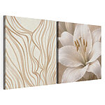 Modulaire canvasprint Levendige patronen en verfijnde bloemen gaan hand in hand