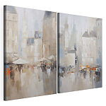 Modulaire canvasprint Schilderij van een stad