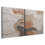 Modulaire canvasprint Abstracte lagen in aardetinten