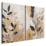 Modulaire canvasprint Schilderij van bladeren en takken