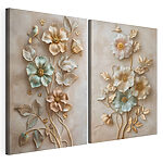 Modulaire canvasprint Verfijnde bloemen tegen een rustige achtergrond