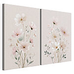 Modulaire canvasprint Een paar bloemen op een witte achtergrond