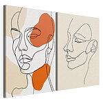 Modulaire canvasprint Tekening van het gezicht van een vrouw