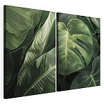 Modulaire canvasprint De weelderige groene harmonie van de natuur in beeld