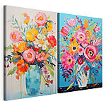 Modulaire canvasprint Collage van bloemenschilderijen