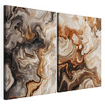 Modulaire canvasprint Abstracte wervelingen in aardetinten