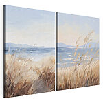 Modulaire canvasprint Schilderij van een strand en gras